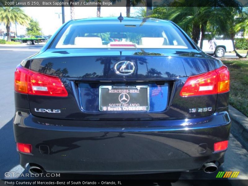 Black Sapphire Pearl / Cashmere Beige 2008 Lexus IS 250