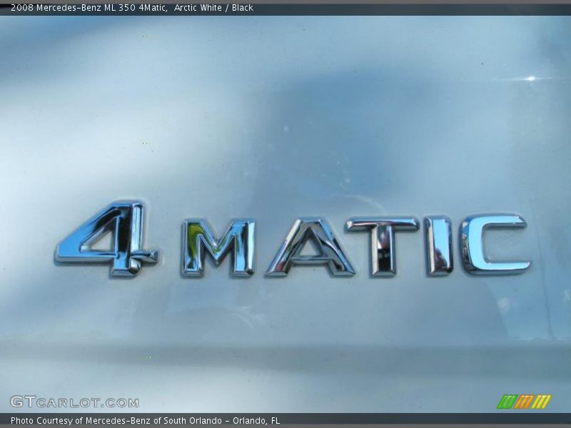 Arctic White / Black 2008 Mercedes-Benz ML 350 4Matic
