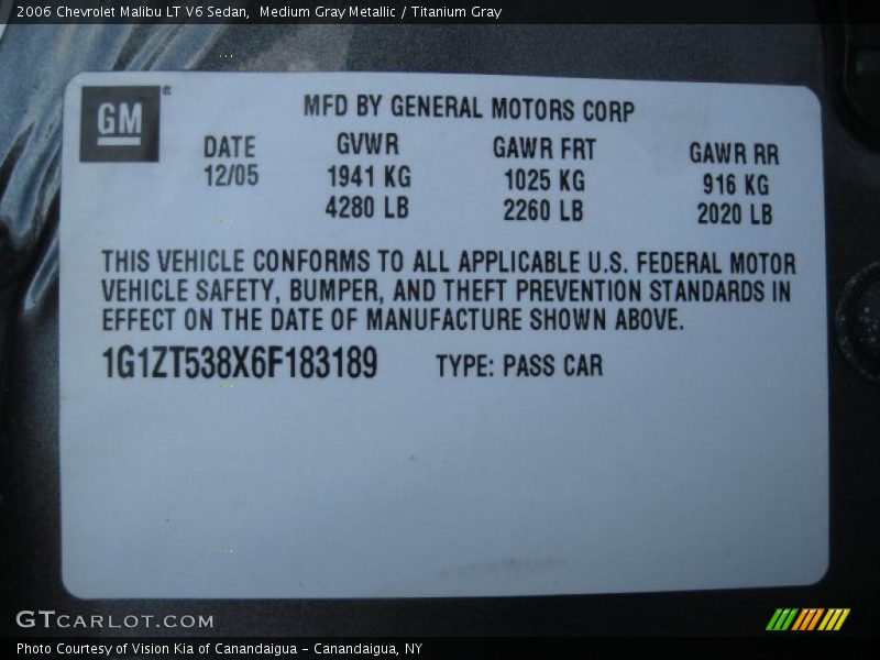 Medium Gray Metallic / Titanium Gray 2006 Chevrolet Malibu LT V6 Sedan