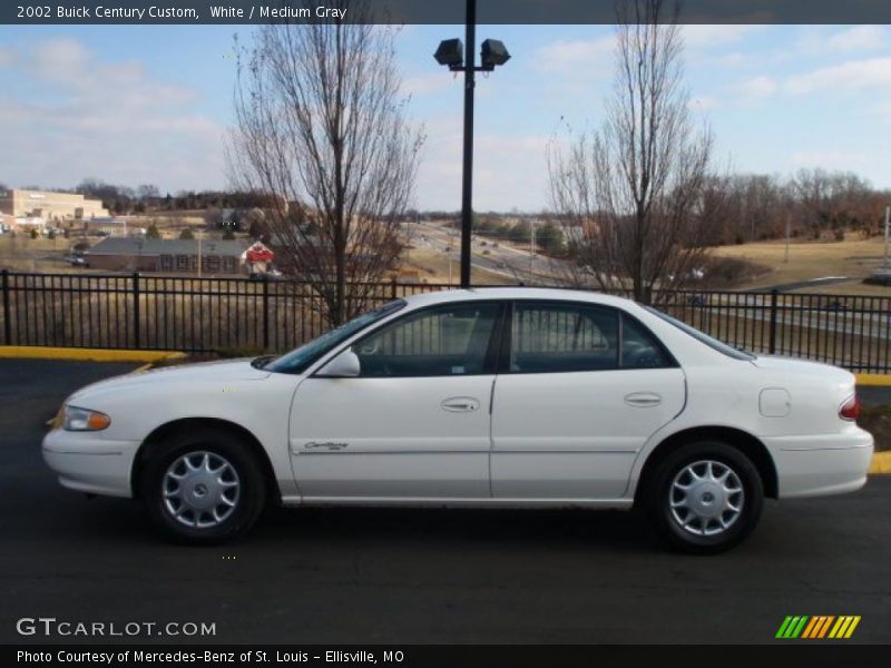 White / Medium Gray 2002 Buick Century Custom