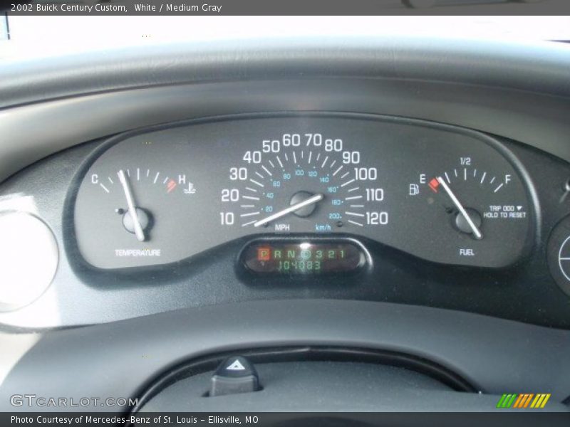 White / Medium Gray 2002 Buick Century Custom