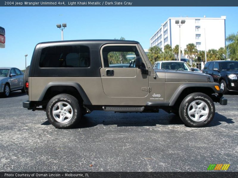 Light Khaki Metallic / Dark Slate Gray 2004 Jeep Wrangler Unlimited 4x4