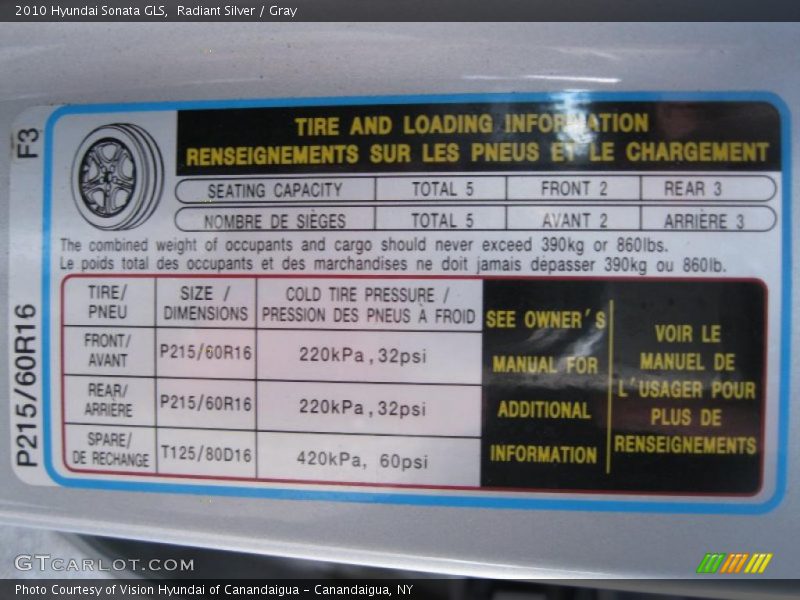Radiant Silver / Gray 2010 Hyundai Sonata GLS