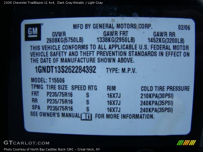Dark Gray Metallic / Light Gray 2006 Chevrolet TrailBlazer LS 4x4