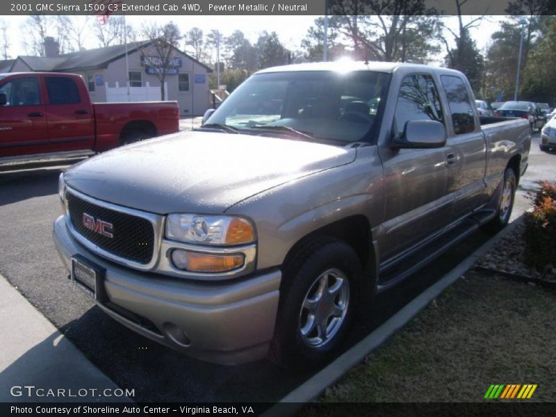 Pewter Metallic / Neutral 2001 GMC Sierra 1500 C3 Extended Cab 4WD
