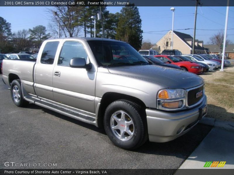Pewter Metallic / Neutral 2001 GMC Sierra 1500 C3 Extended Cab 4WD