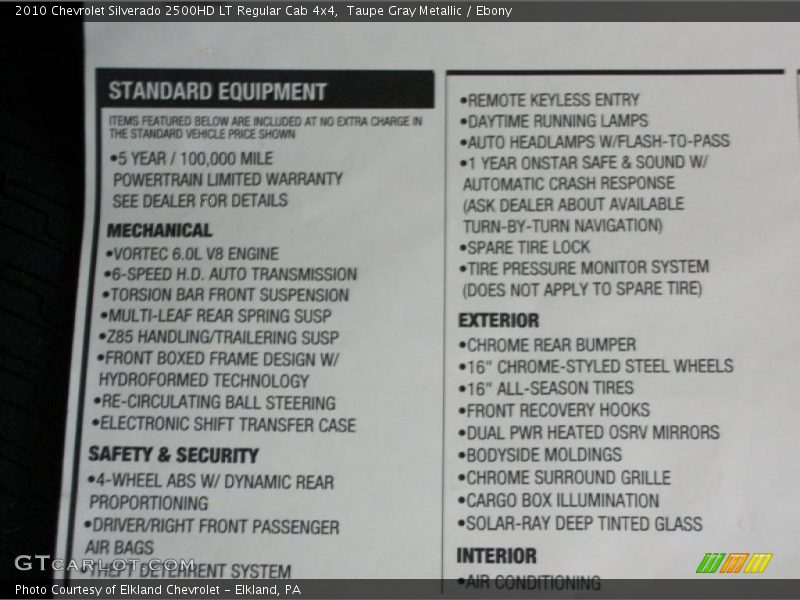 Taupe Gray Metallic / Ebony 2010 Chevrolet Silverado 2500HD LT Regular Cab 4x4