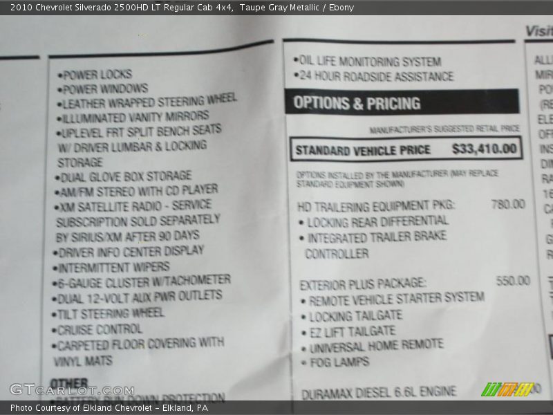 Taupe Gray Metallic / Ebony 2010 Chevrolet Silverado 2500HD LT Regular Cab 4x4