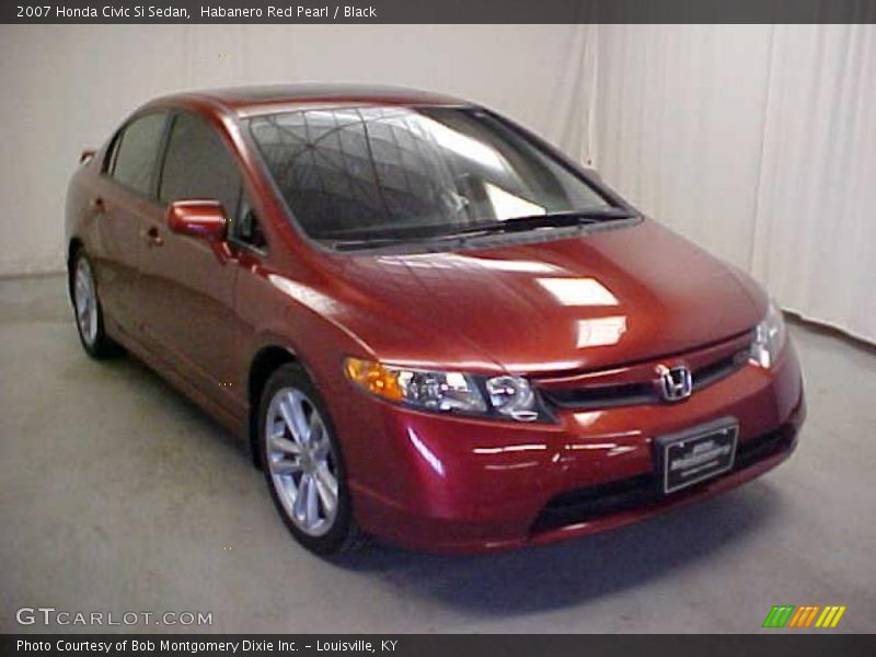 Habanero Red Pearl / Black 2007 Honda Civic Si Sedan