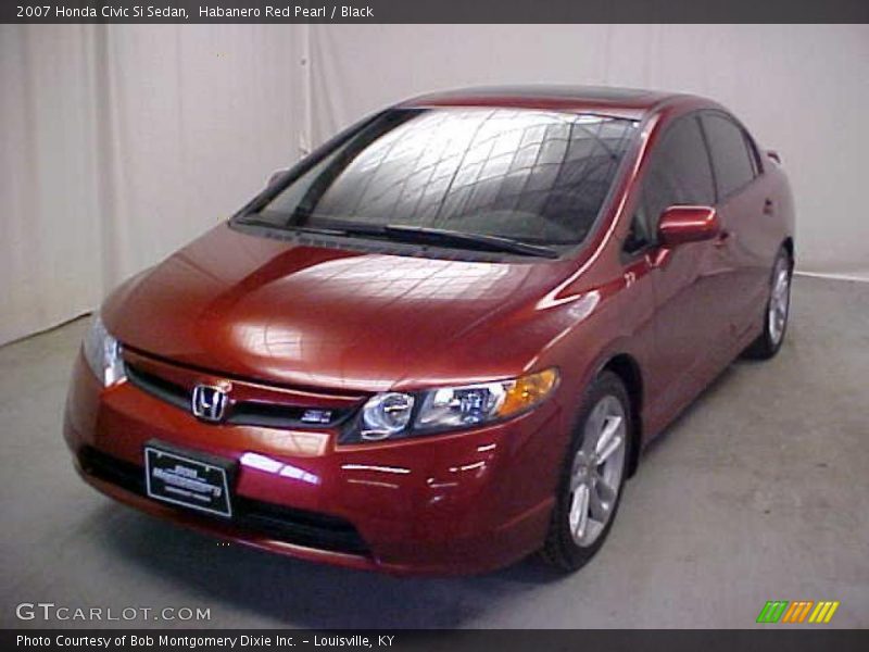 Habanero Red Pearl / Black 2007 Honda Civic Si Sedan