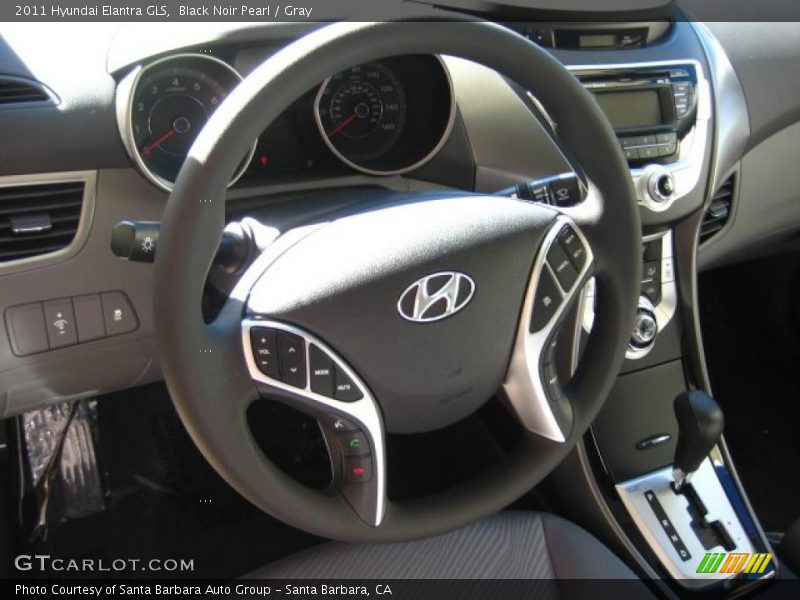 Black Noir Pearl / Gray 2011 Hyundai Elantra GLS