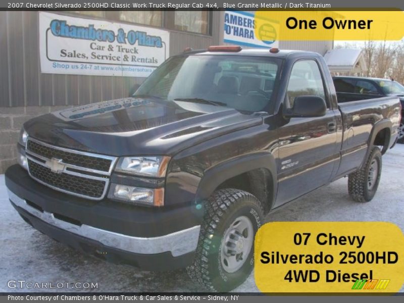 Blue Granite Metallic / Dark Titanium 2007 Chevrolet Silverado 2500HD Classic Work Truck Regular Cab 4x4