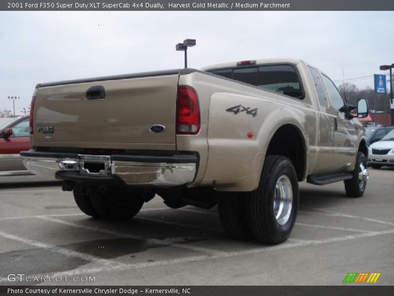 Harvest Gold Metallic / Medium Parchment 2001 Ford F350 Super Duty XLT SuperCab 4x4 Dually