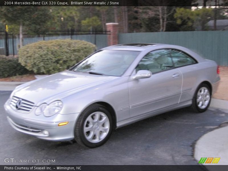Brilliant Silver Metallic / Stone 2004 Mercedes-Benz CLK 320 Coupe