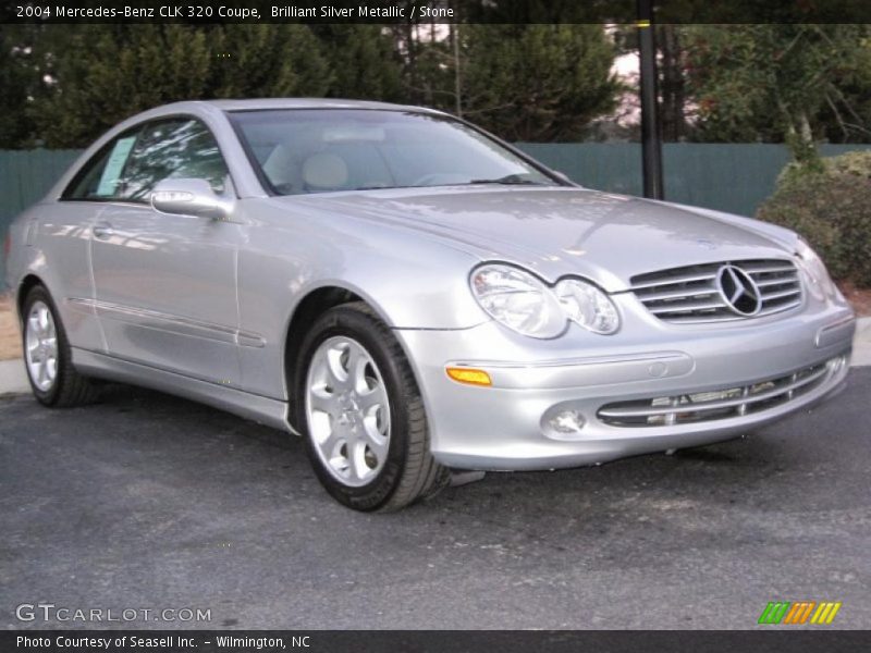 Brilliant Silver Metallic / Stone 2004 Mercedes-Benz CLK 320 Coupe