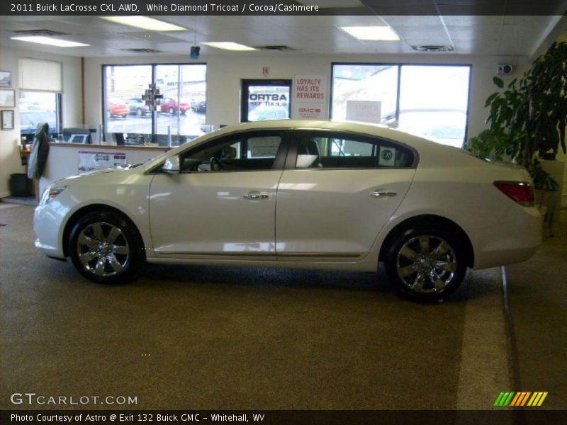 White Diamond Tricoat / Cocoa/Cashmere 2011 Buick LaCrosse CXL AWD