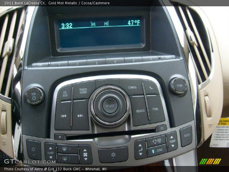 Controls of 2011 LaCrosse CX