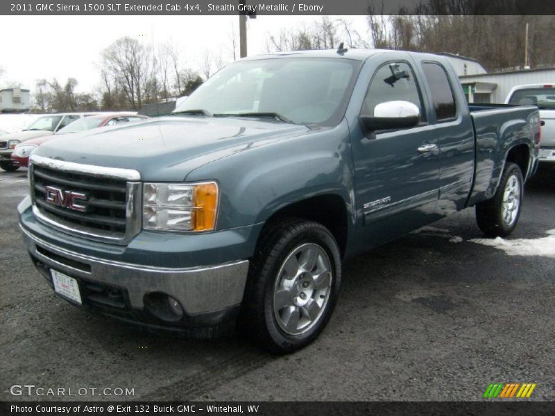 Stealth Gray Metallic / Ebony 2011 GMC Sierra 1500 SLT Extended Cab 4x4