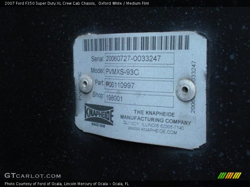 Oxford White / Medium Flint 2007 Ford F350 Super Duty XL Crew Cab Chassis