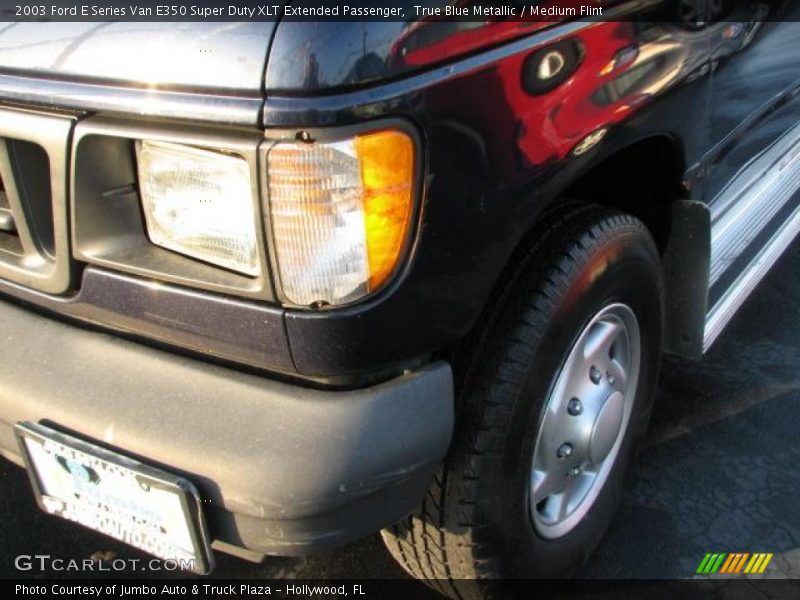 True Blue Metallic / Medium Flint 2003 Ford E Series Van E350 Super Duty XLT Extended Passenger