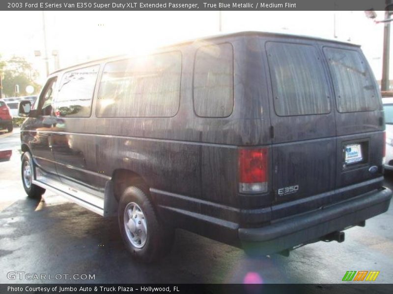 True Blue Metallic / Medium Flint 2003 Ford E Series Van E350 Super Duty XLT Extended Passenger