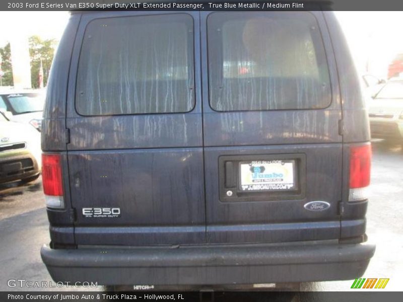True Blue Metallic / Medium Flint 2003 Ford E Series Van E350 Super Duty XLT Extended Passenger
