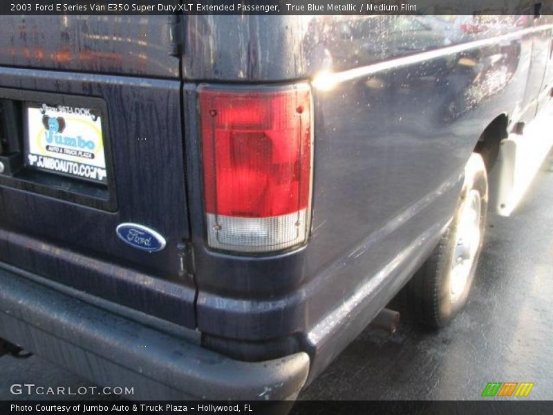 True Blue Metallic / Medium Flint 2003 Ford E Series Van E350 Super Duty XLT Extended Passenger