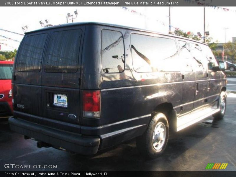 True Blue Metallic / Medium Flint 2003 Ford E Series Van E350 Super Duty XLT Extended Passenger