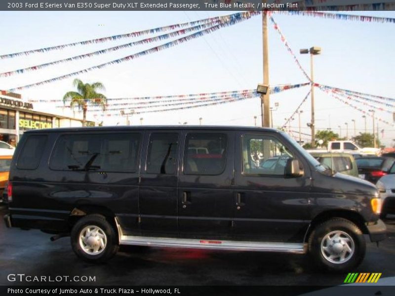 True Blue Metallic / Medium Flint 2003 Ford E Series Van E350 Super Duty XLT Extended Passenger