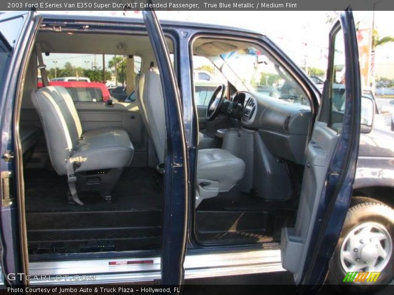 True Blue Metallic / Medium Flint 2003 Ford E Series Van E350 Super Duty XLT Extended Passenger