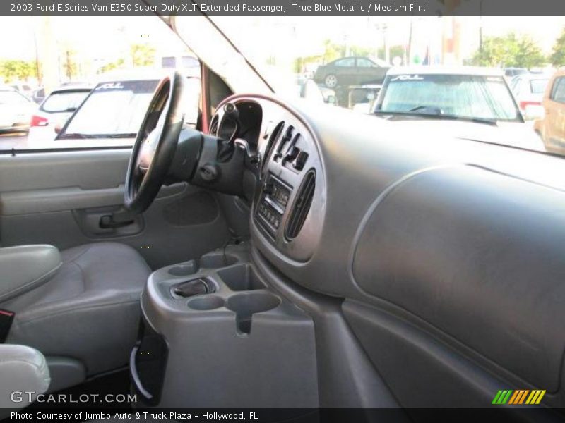 True Blue Metallic / Medium Flint 2003 Ford E Series Van E350 Super Duty XLT Extended Passenger