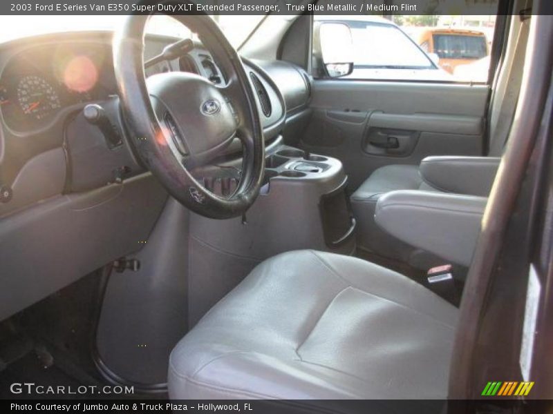 True Blue Metallic / Medium Flint 2003 Ford E Series Van E350 Super Duty XLT Extended Passenger