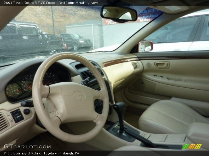 Red Flame Metallic / Ivory 2001 Toyota Solara SLE V6 Coupe