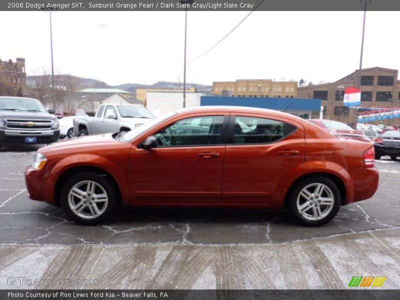 Sunburst Orange Pearl / Dark Slate Gray/Light Slate Gray 2008 Dodge Avenger SXT