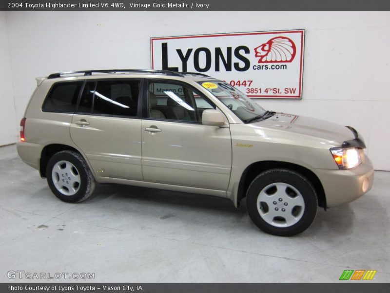 Vintage Gold Metallic / Ivory 2004 Toyota Highlander Limited V6 4WD