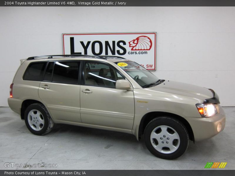 Vintage Gold Metallic / Ivory 2004 Toyota Highlander Limited V6 4WD