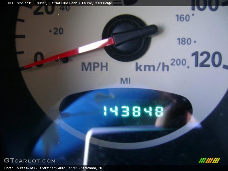 Patriot Blue Pearl / Taupe/Pearl Beige 2001 Chrysler PT Cruiser