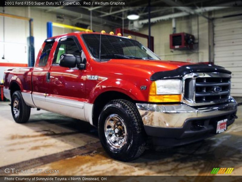 Red / Medium Graphite 2001 Ford F350 Super Duty XLT SuperCab