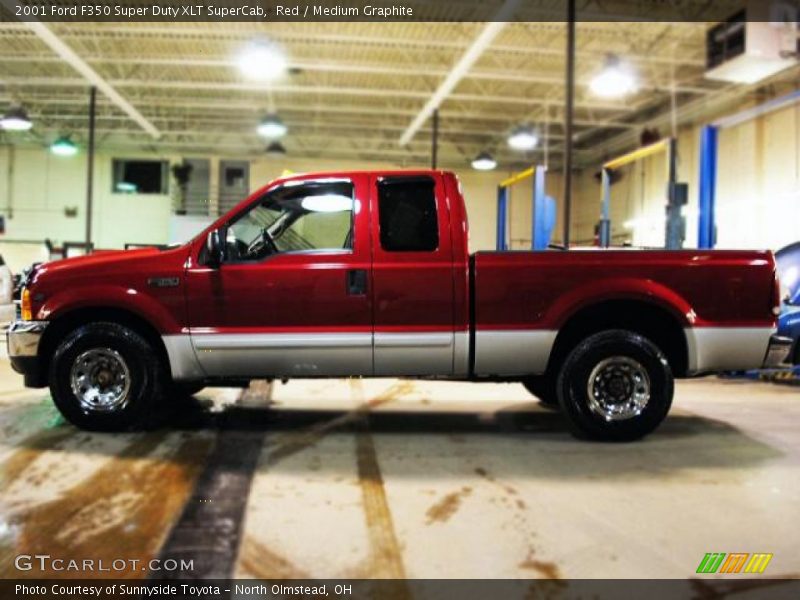 Red / Medium Graphite 2001 Ford F350 Super Duty XLT SuperCab