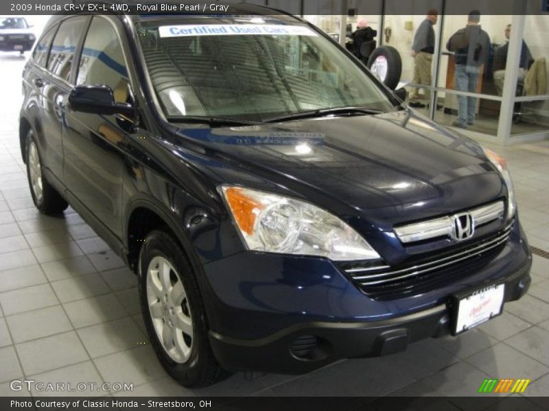 Royal Blue Pearl / Gray 2009 Honda CR-V EX-L 4WD