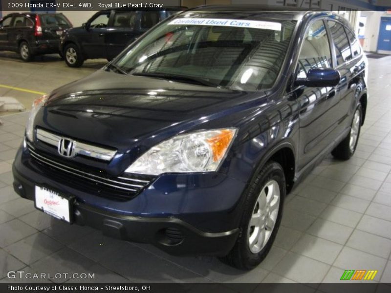 Royal Blue Pearl / Gray 2009 Honda CR-V EX-L 4WD