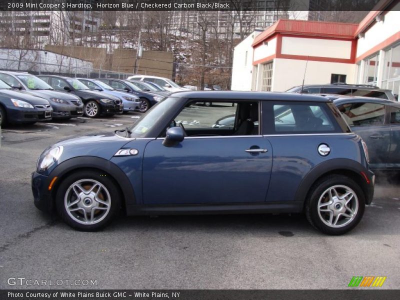 Horizon Blue / Checkered Carbon Black/Black 2009 Mini Cooper S Hardtop