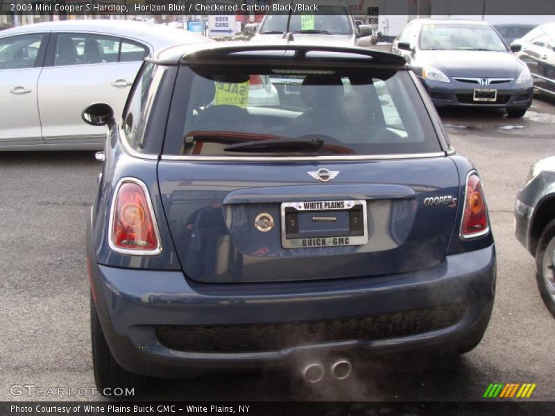 Horizon Blue / Checkered Carbon Black/Black 2009 Mini Cooper S Hardtop