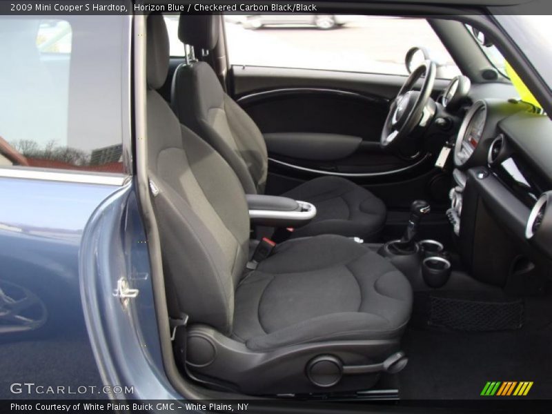 Horizon Blue / Checkered Carbon Black/Black 2009 Mini Cooper S Hardtop