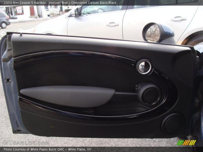 Horizon Blue / Checkered Carbon Black/Black 2009 Mini Cooper S Hardtop