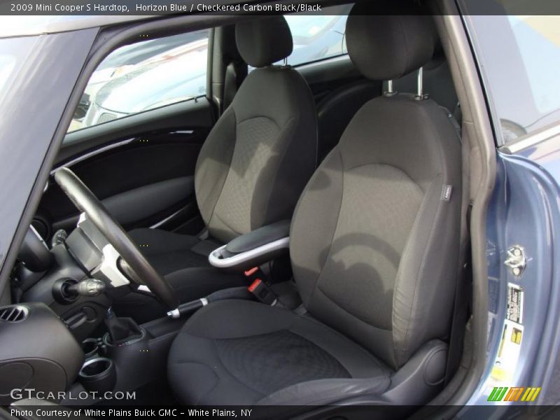 Horizon Blue / Checkered Carbon Black/Black 2009 Mini Cooper S Hardtop