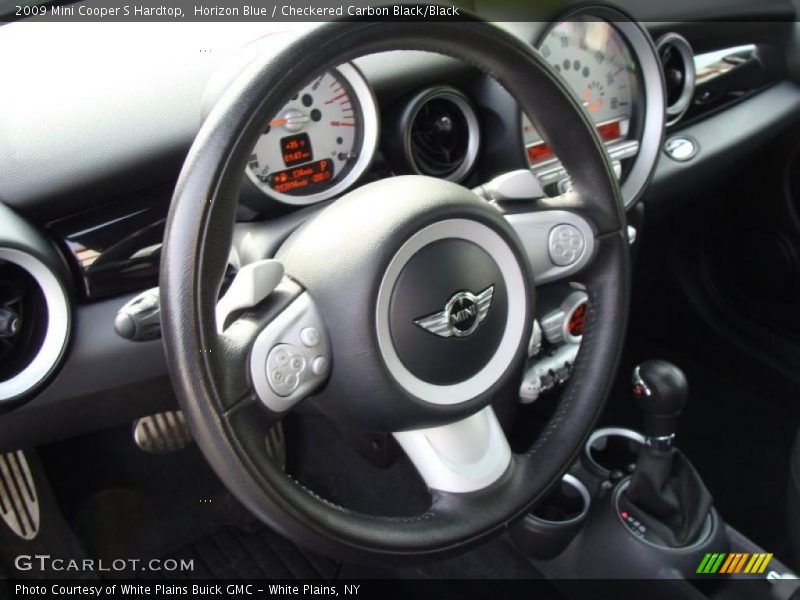 Horizon Blue / Checkered Carbon Black/Black 2009 Mini Cooper S Hardtop