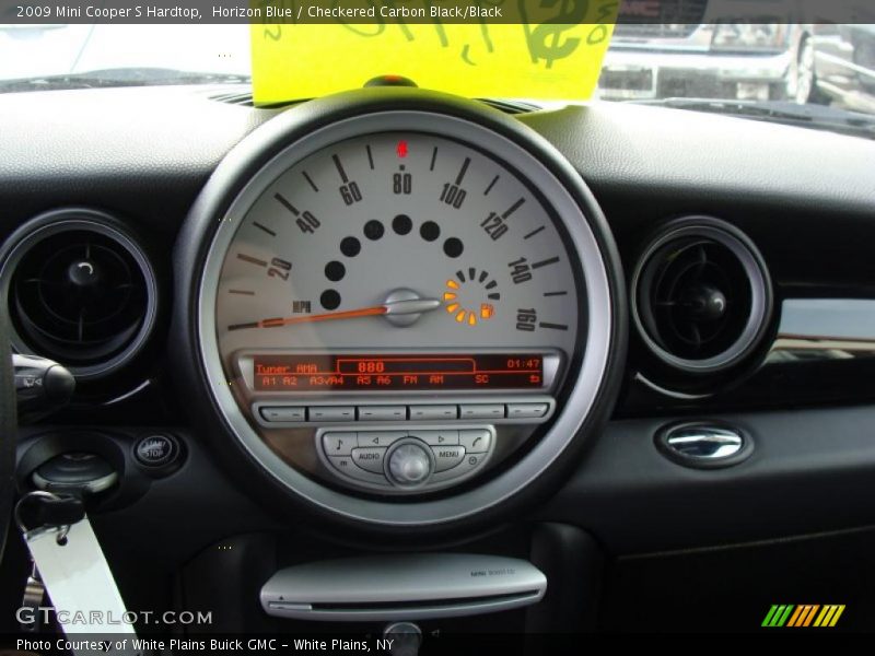 Horizon Blue / Checkered Carbon Black/Black 2009 Mini Cooper S Hardtop