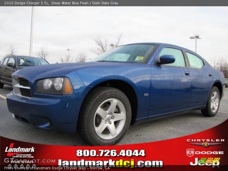 Deep Water Blue Pearl / Dark Slate Gray 2010 Dodge Charger 3.5L