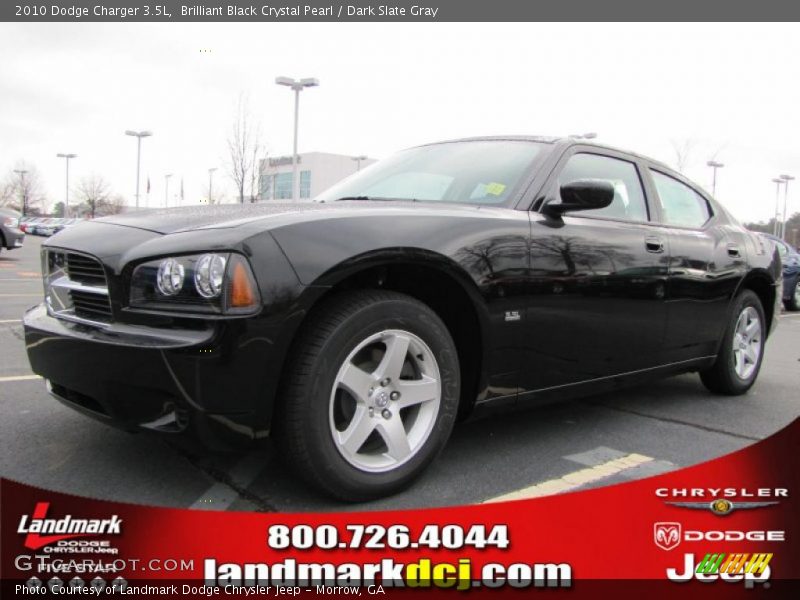 Brilliant Black Crystal Pearl / Dark Slate Gray 2010 Dodge Charger 3.5L